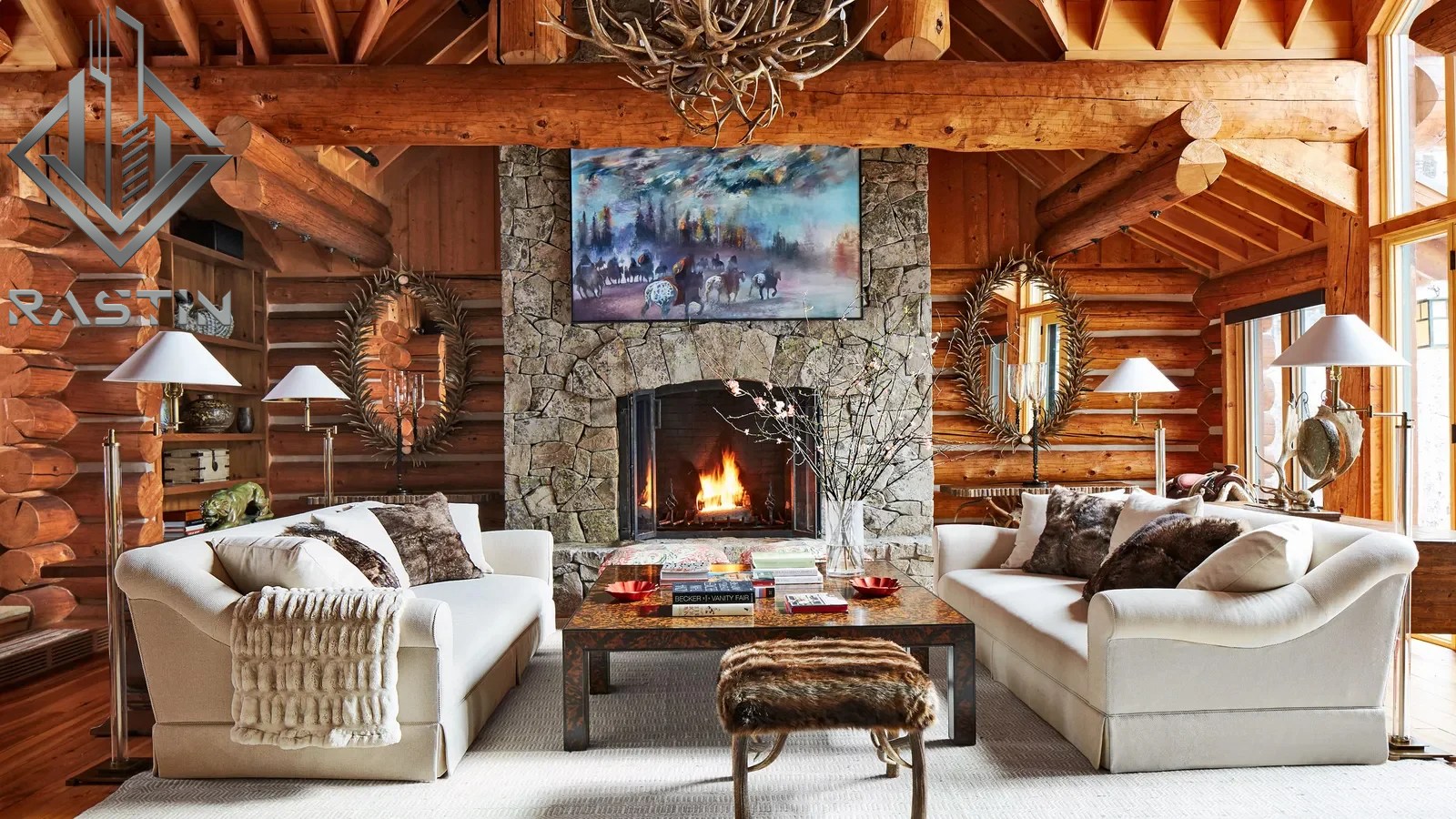 طراحی داخلی خانه روستیک 